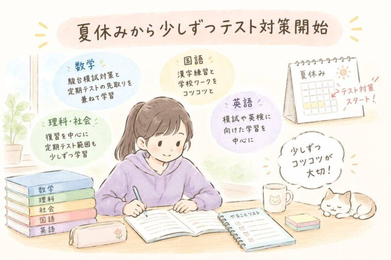 夏休みからテスト準備開始