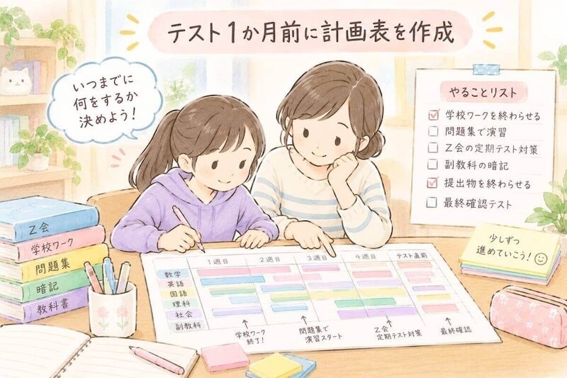 テストの計画表を立てる